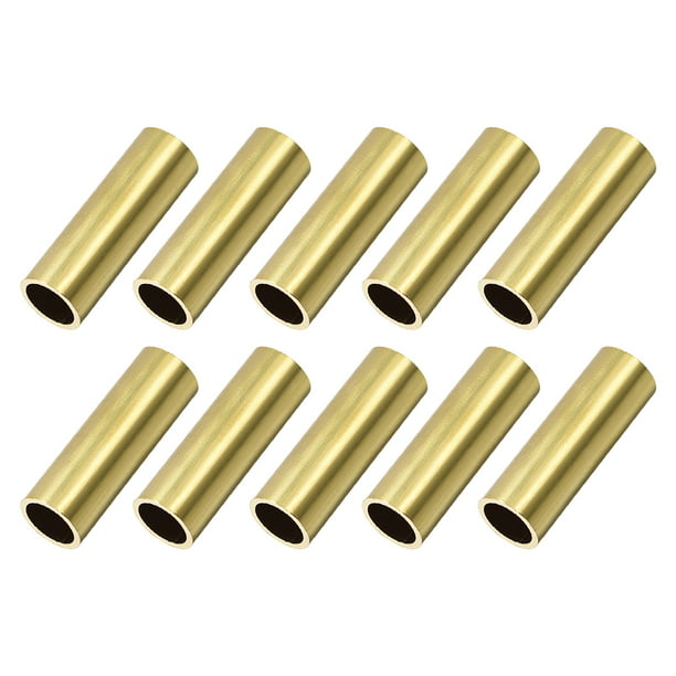 Brass Round Tube 10mm OD 1mm Wall Thickness 30mm Length for DIY Crafts 10 Pcs